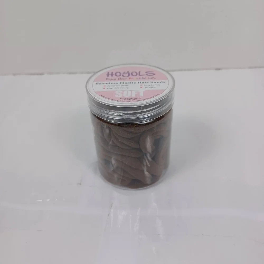 HOYOLS Soft Seamless Hair Ties NEW Brown -Stretch -Cotton -Ponytail Hair Bands
